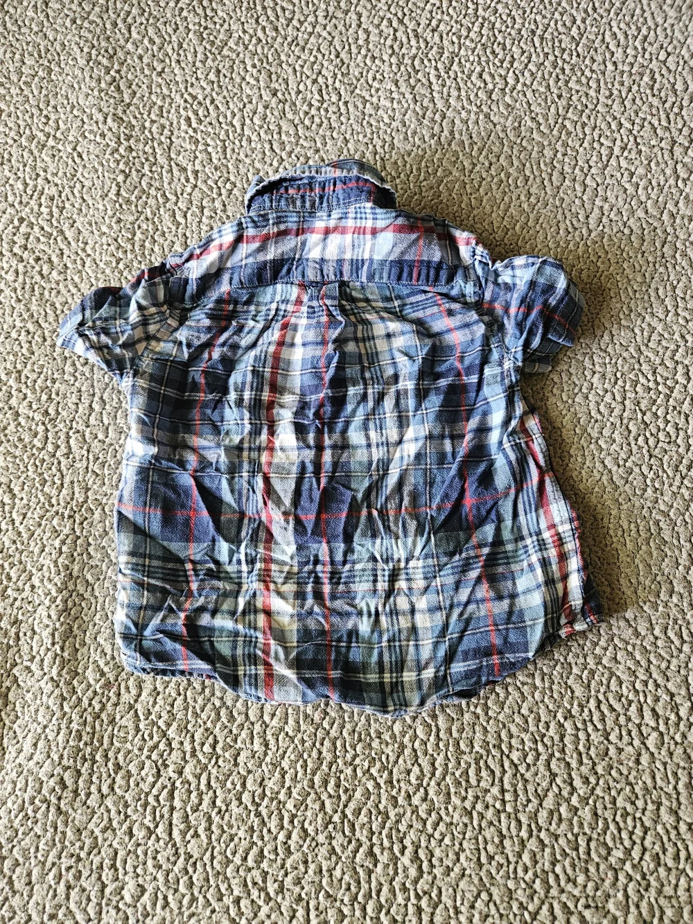 Ralph Lauren Blue Plaid Short-Sleeve Button-Down Shirt